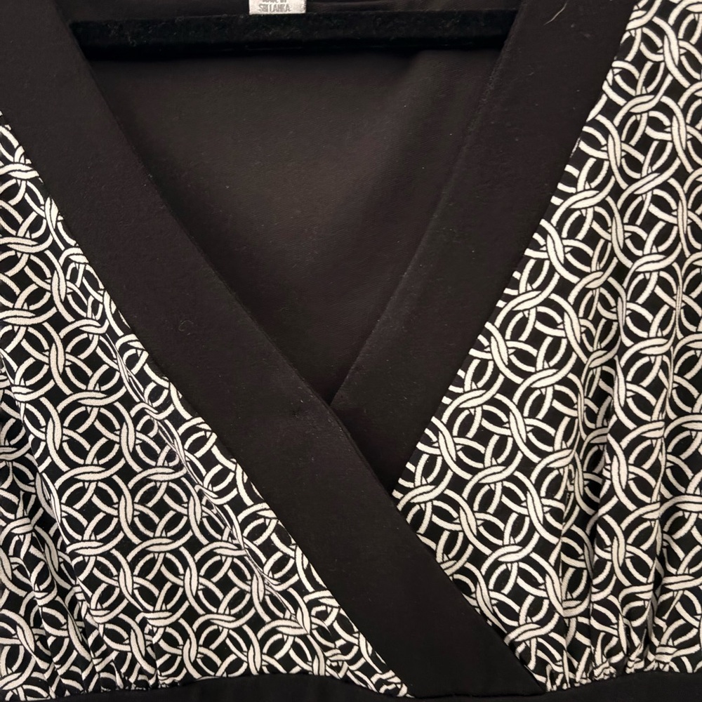dressbarn Monochrome Patterned Midi Dress